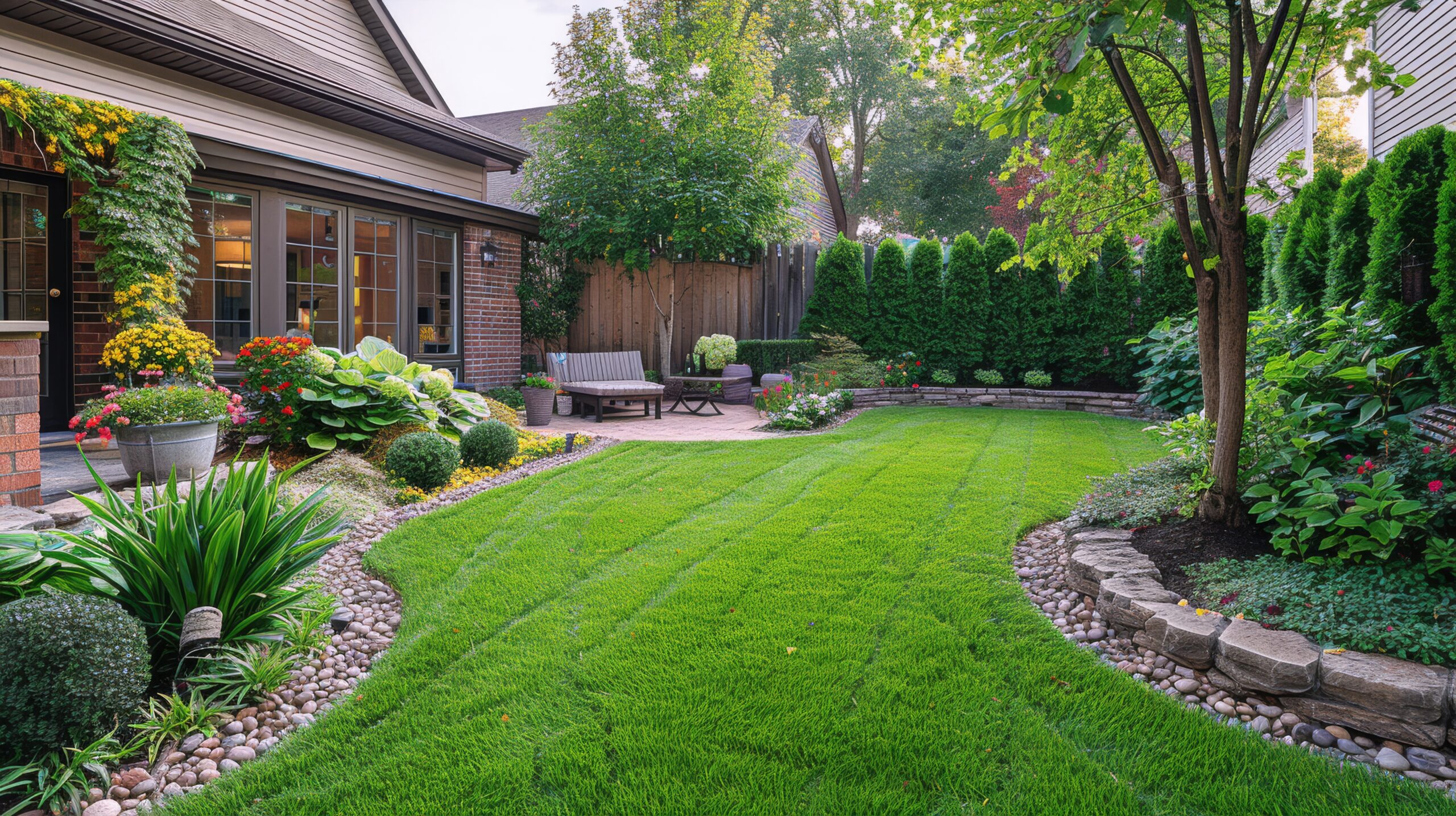 Crew removing leaves, branches, and debris from a Utah County lawn